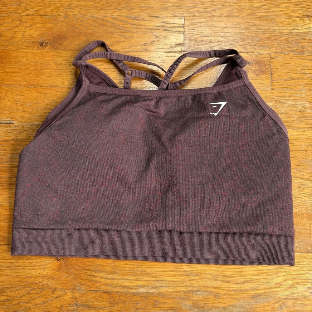 Gymshark Adapt Fleck Seamless Burgundy Red Sports Bra Size XL